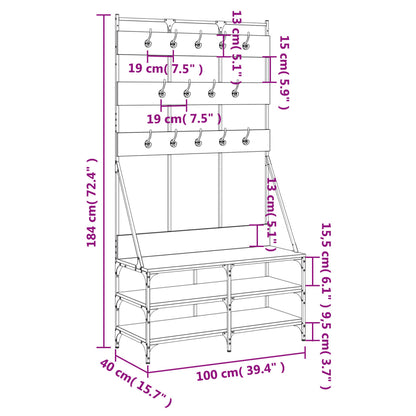 Clothes Rack with Shoe Shelf 100x
