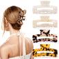 4Pcs Tortoise Hair Claw Clips, Acetate Hair Claw Clip Acrylic French Hair Banana Barrettes Jaw Clips, Stylish Hair Accessories For Women 3.15 Inch Fashion Strong Hold For Thick Thin Hair,442-9838-G14