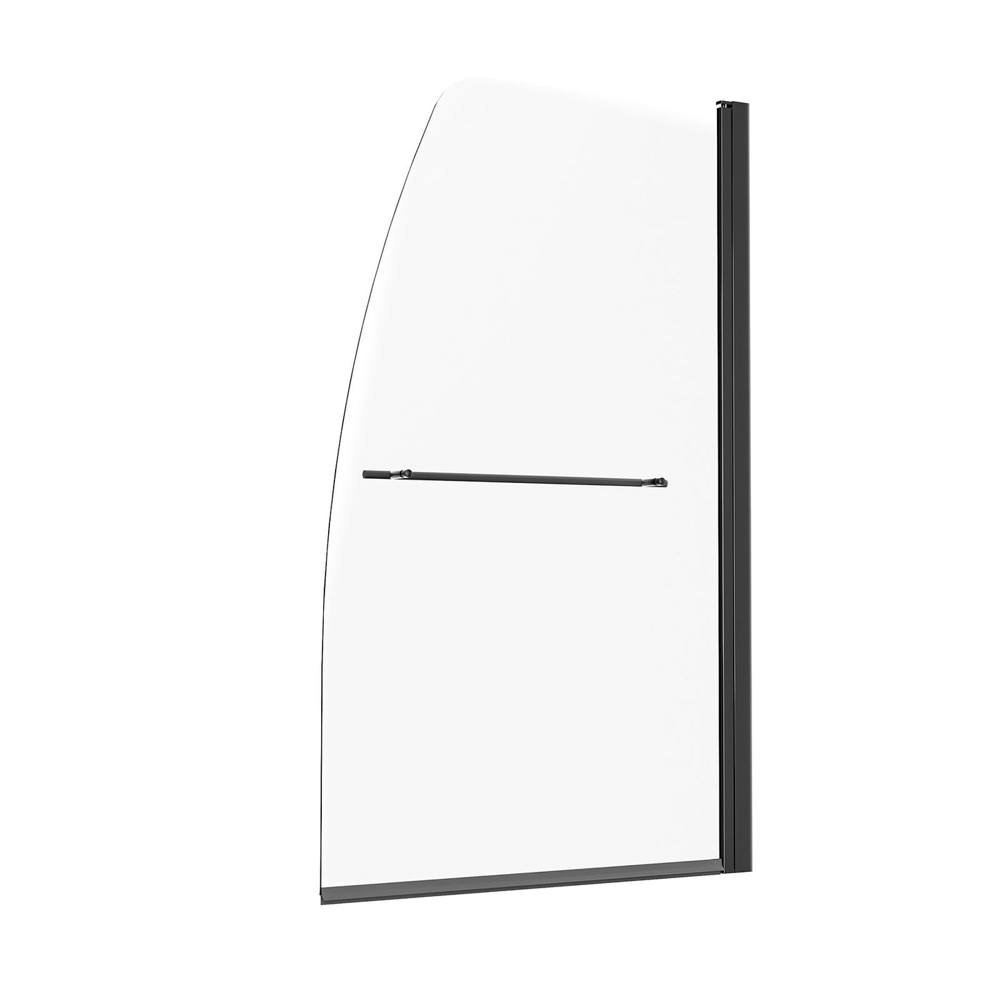 Frameless Bathtub Shower Door, 34 In. W X 55 In. H, Half Shower Door For Bathtub, 180° Rotatable Tempered Glass Door, Half Shower Door With 1/4 In Tempered Glass Bathroom Shower Screen, Black