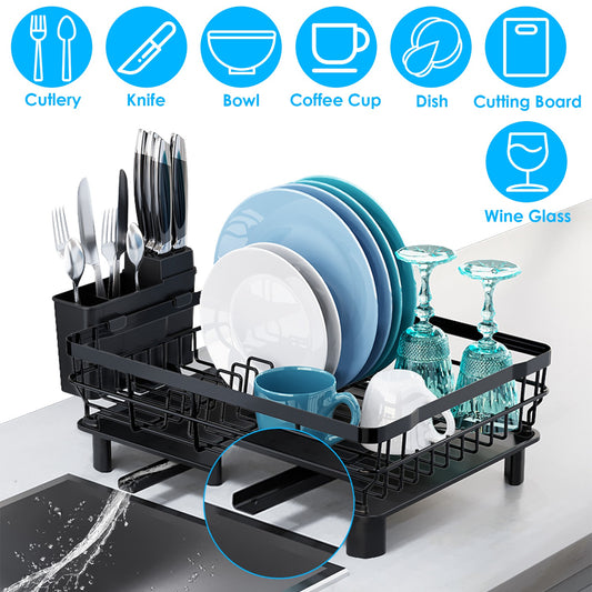 1Pc Dish Drying Rack Drain Board Utensil Holder Organizer Drainer Tableware Organizer Kitchen Countertop Storage Shelf