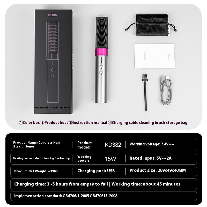 Anion Wireless Straight Comb Wireless Rechargeable Version Portable Dual-purpose