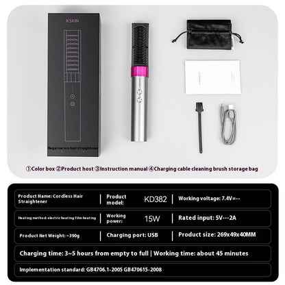 Anion Wireless Straight Comb Wireless Rechargeable Version Portable Dual-purpose