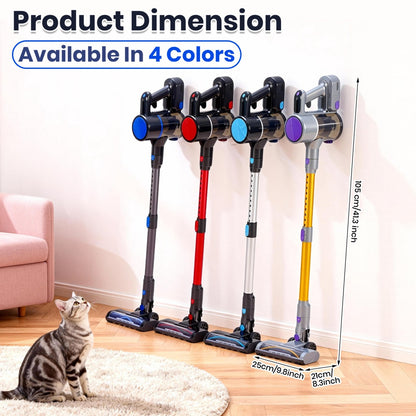 Cordless Vacuum Cleaner, Lightweight Stick Vacuum Household Anti-tangling And LED Light, Powerful Rechargeable Wireless Vacuum Cleaner