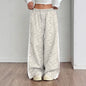 Stylish Leopard-print Patchwork Wide-leg Pants With A Relaxed Flowy Fit