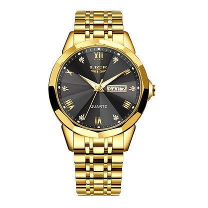 Mens Dual-calendar Waterproof Luminous Quartz Watch