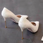 Studded High Heels Women Stiletto Pointed Toe