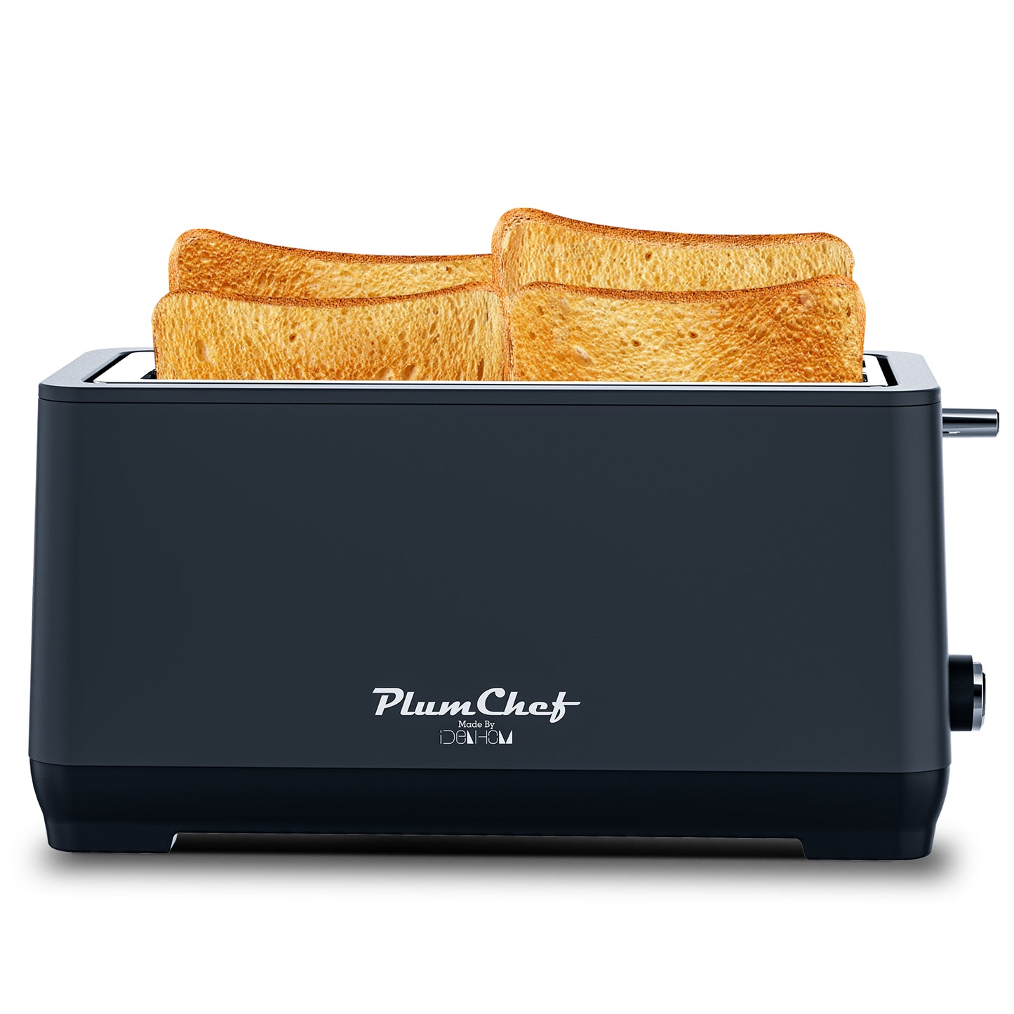 4-Slice Toaster, Extra Wide Long Slot, 6 Settings, Bagel, Defrost, Reheat, Removable Crumb Tray, Stainless Steel Housing, Matte Black, Amazon Resale Prohibited