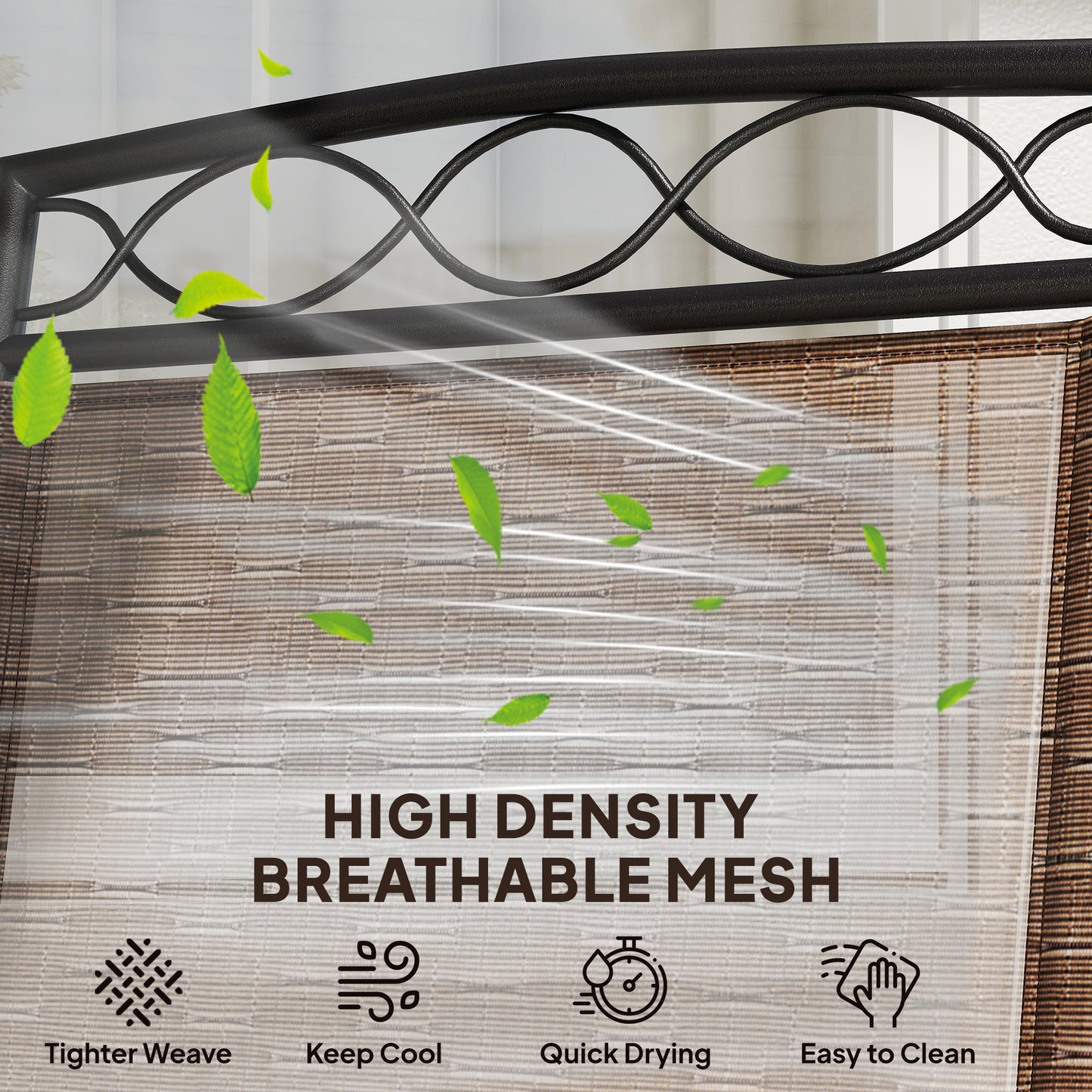 4 Piece Outdoor Bar Set With Umbrella, Patio Dining Set With 2 Folding Chairs, Wave Textured Tempered Glass Table For Backyard, Garden, Deck, Poolside, Brown