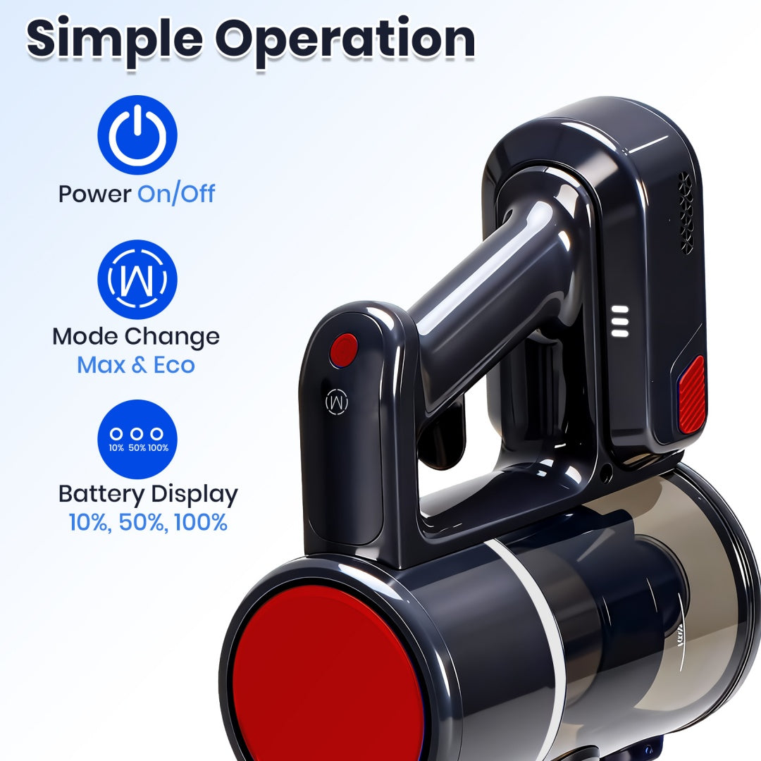 Cordless Vacuum Cleaner, Lightweight Stick Vacuum Household Anti-tangling And LED Light, Powerful Rechargeable Wireless Vacuum Cleaner